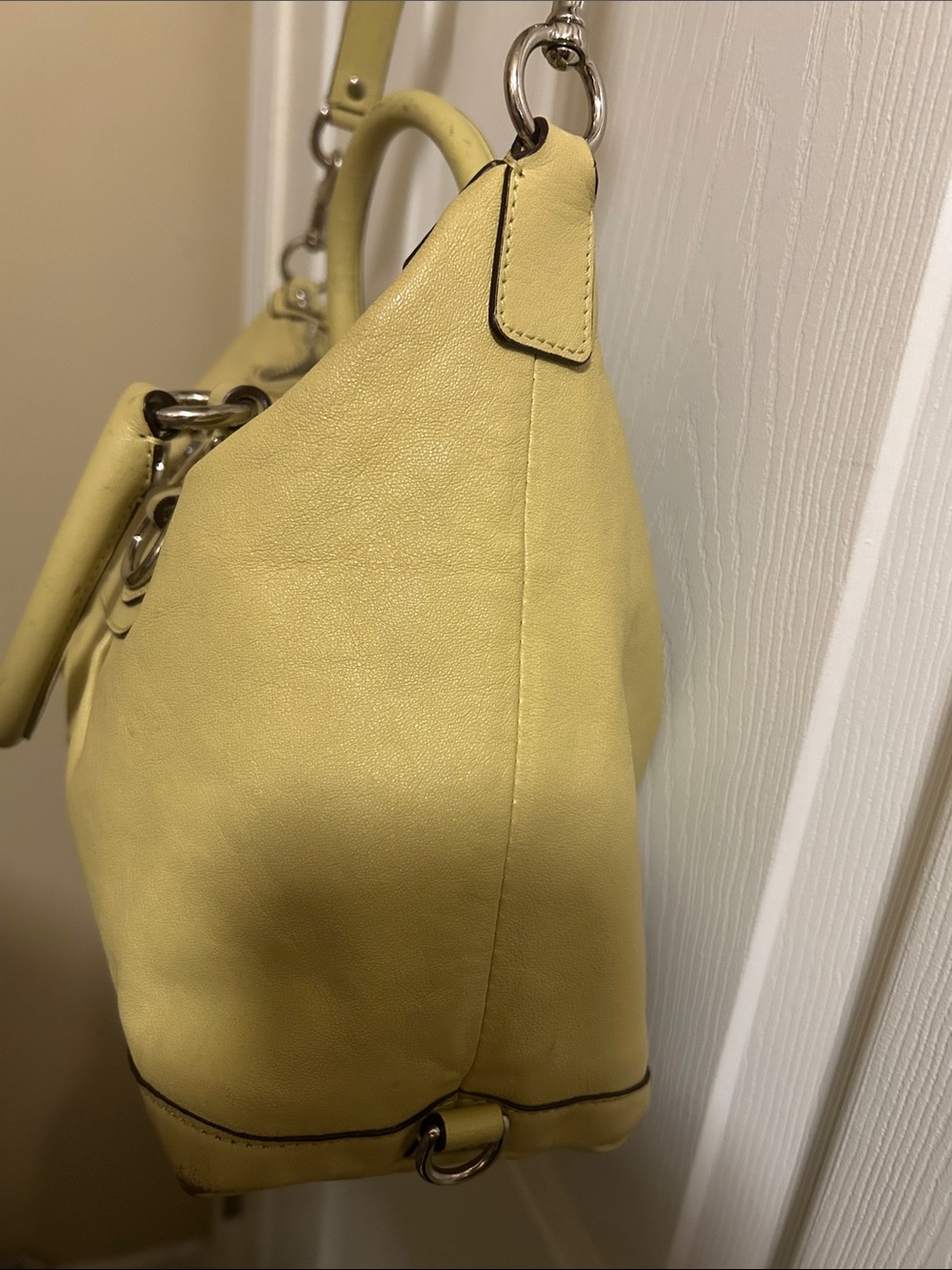 Coach lime green Leather Shoulder Bag with Top Handles - Picture 5 of 16